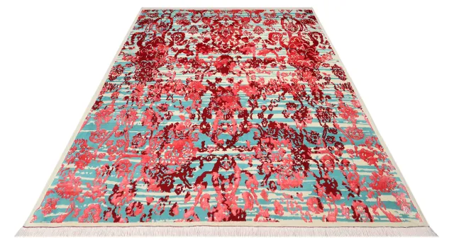 فرش دستباف کرک و ابریشم کد 2328254، کد 2328254